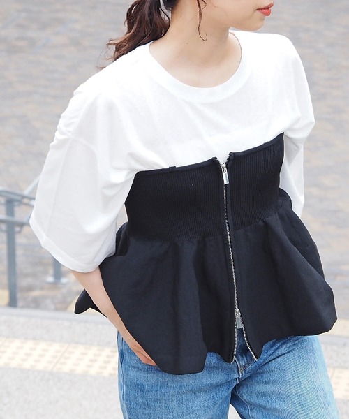 tiptop（ティップトップ）の「アソートスラブシアーBIGTシャツ（Tシャツ/カットソー・レディース・ブルー/ホワイト系その他/ブラック系その他/オフホワイト/ブラック・FREE）」の2枚目の写真
