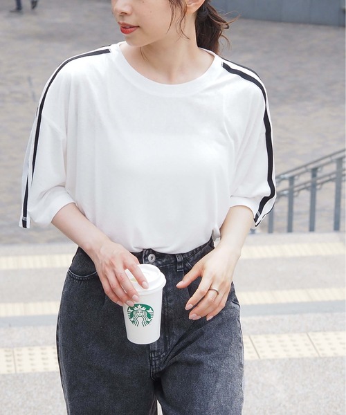 tiptop（ティップトップ）の「アソートスラブシアーBIGTシャツ（Tシャツ/カットソー・レディース・ブルー/ホワイト系その他/ブラック系その他/オフホワイト/ブラック・FREE）」の21枚目の写真