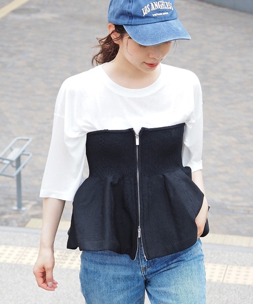 tiptop（ティップトップ）の「アソートスラブシアーBIGTシャツ（Tシャツ/カットソー・レディース・ブルー/ホワイト系その他/ブラック系その他/オフホワイト/ブラック・FREE）」の6枚目の写真