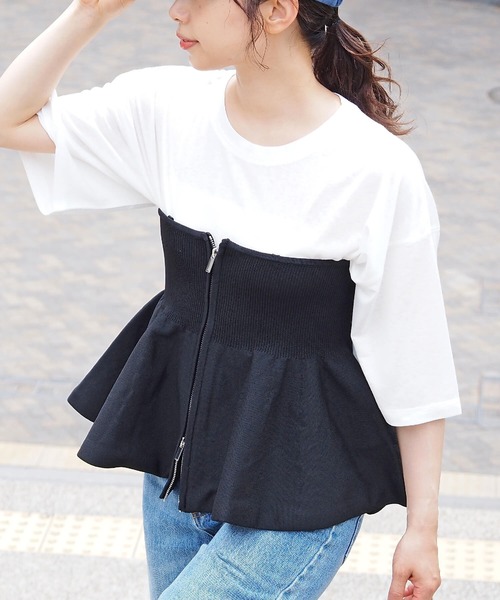 tiptop（ティップトップ）の「アソートスラブシアーBIGTシャツ（Tシャツ/カットソー・レディース・ブルー/ホワイト系その他/ブラック系その他/オフホワイト/ブラック・FREE）」の7枚目の写真