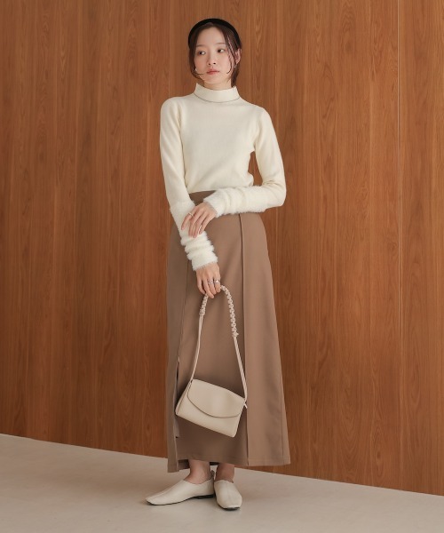 Bab（バブ）の「袖シャギーハイネックニットトップス（ニット/セーター・レディース・チャコールグレー/アイボリー/ベージュ・FREE）」の5枚目の写真