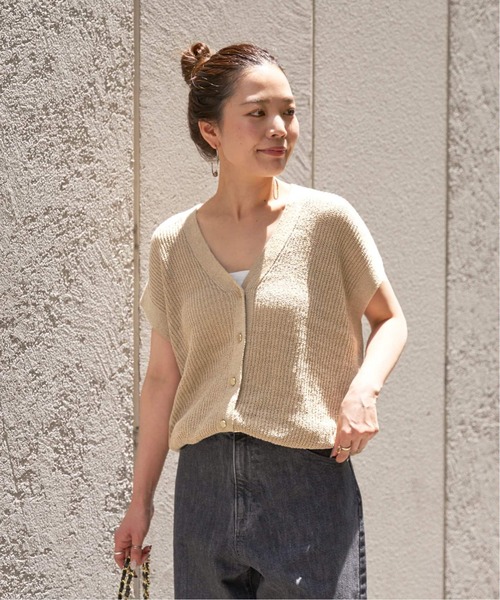 B.C STOCK（ベーセーストック）の「《追加3》リネンコットンベスト（ベスト・レディース・ベージュ/ホワイト/ブラック・FREE）」の17枚目の写真