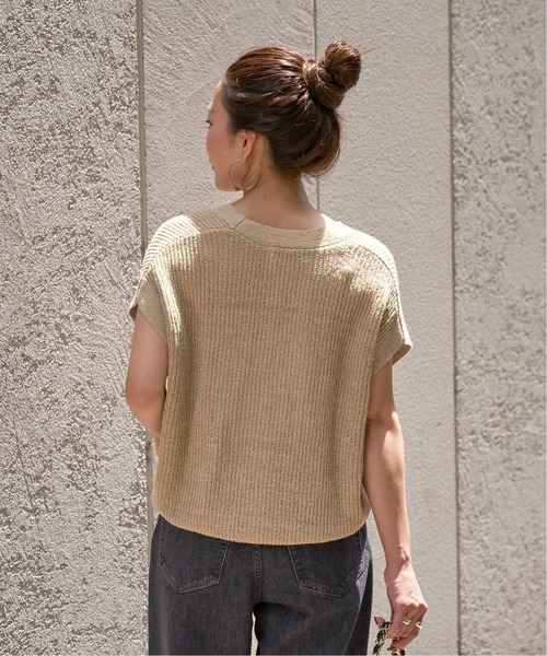 B.C STOCK（ベーセーストック）の「《追加3》リネンコットンベスト（ベスト・レディース・ベージュ/ホワイト/ブラック・FREE）」の19枚目の写真