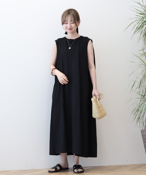 アトリエgg⭐︎ノースリーブワンピース(21) セール】ショルダータックノースリーブワンピース（ワンピース