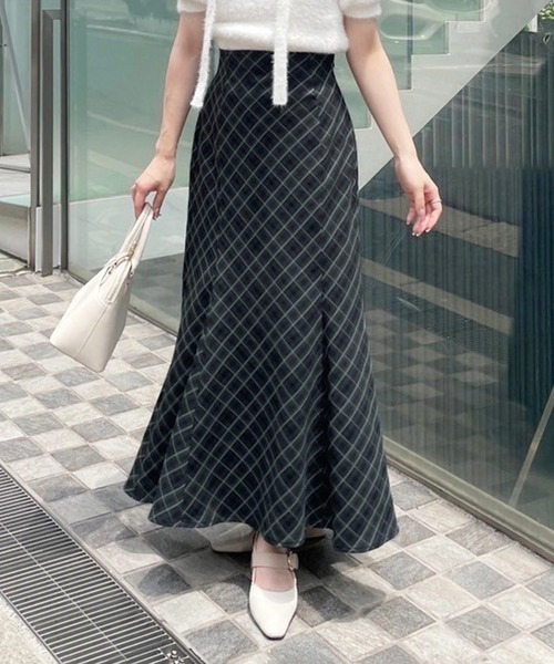 one after another NICE CLAUP（ワンアフターアナザーナイスクラップ）の「アソートマーメイドスカート/ウェストサイズ調整可能（スカート・レディース・ピンク/ブラウン系その他/ホワイト系/グリーン系その他・MEDIUM/SMALL）」の4枚目の写真