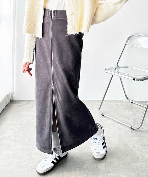 GeeRA(ジーラ)の「オープンファスナーストレートスカート(スカート・レディース・ブラック/チャコール・MEDIUM/LARGE/X-LARGE)」の1枚目の写真