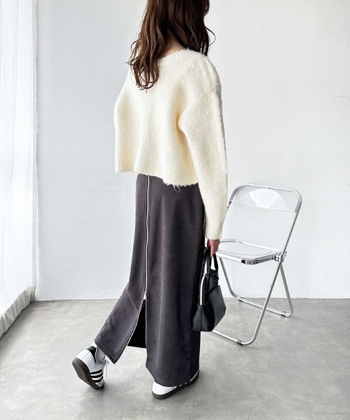 GeeRA(ジーラ)の「オープンファスナーストレートスカート(スカート・レディース・ブラック/チャコール・MEDIUM/LARGE/X-LARGE)」の6枚目の写真