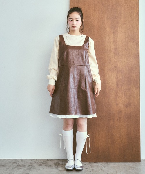 poiregnee（ポワニェ）の「ドッキングフリルワンピース（ワンピース・レディース・ブラウン/ブラック・FREE）」の9枚目の写真