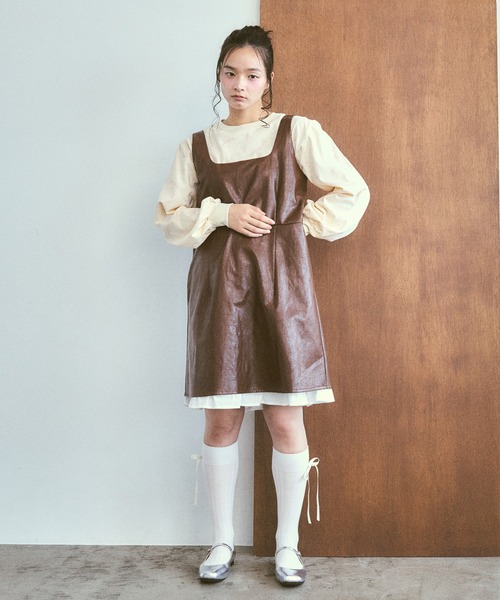 poiregnee（ポワニェ）の「ドッキングフリルワンピース（ワンピース・レディース・ブラウン/ブラック・FREE）」の8枚目の写真