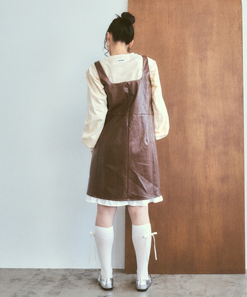 poiregnee（ポワニェ）の「ドッキングフリルワンピース（ワンピース・レディース・ブラウン/ブラック・FREE）」の6枚目の写真