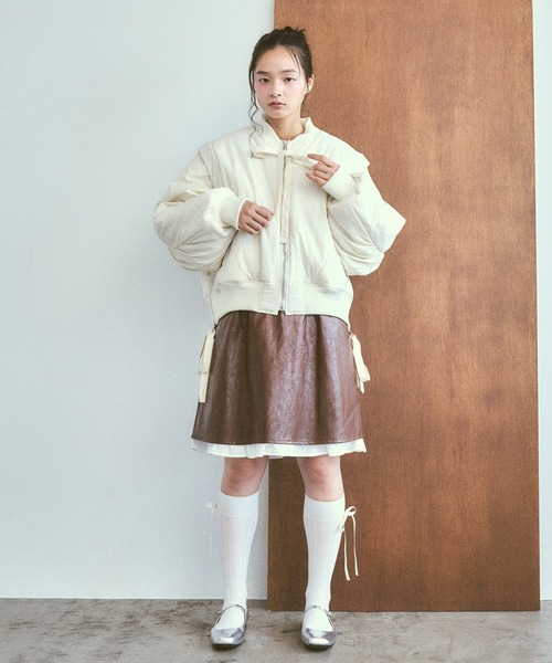 poiregnee（ポワニェ）の「ドッキングフリルワンピース（ワンピース・レディース・ブラウン/ブラック・FREE）」の4枚目の写真