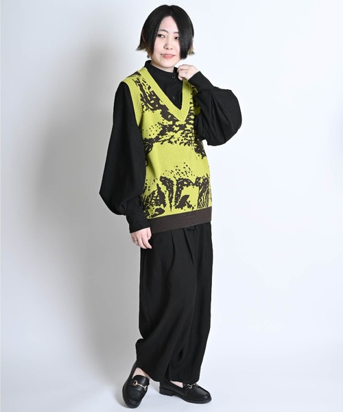 MARAI(マーライ)の「ぽわん袖バンドカラーシャツ(シャツ/ブラウス・レディース・ベージュ/ホワイト/ブルー/ブラック・FREE)」の10枚目の写真