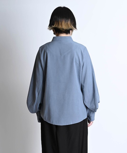 MARAI(マーライ)の「ぽわん袖バンドカラーシャツ(シャツ/ブラウス・レディース・ベージュ/ホワイト/ブルー/ブラック・FREE)」の18枚目の写真