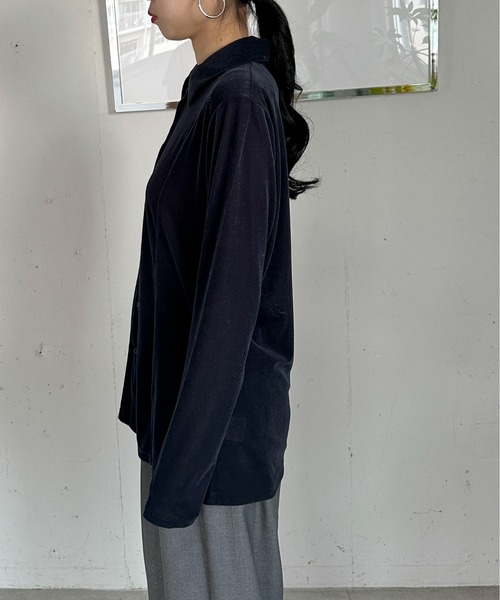 feepur（フェピュール）の「シアーベロアシャツ（シャツ/ブラウス・レディース・ネイビー/オフホワイト・MEDIUM）」の18枚目の写真