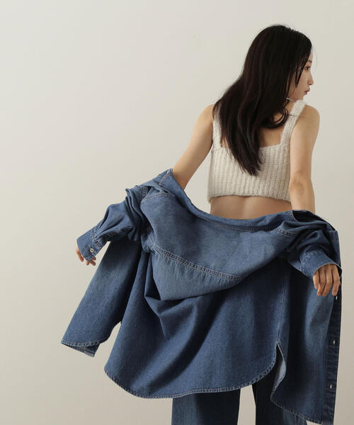 NATURAL BEAUTY BASIC（ナチュラルビューティーベーシック）の「◇デザインニットビスチェ（ベスト・レディース・オフホワイト/チャコールグレー/オリーブ・FREE）」の15枚目の写真