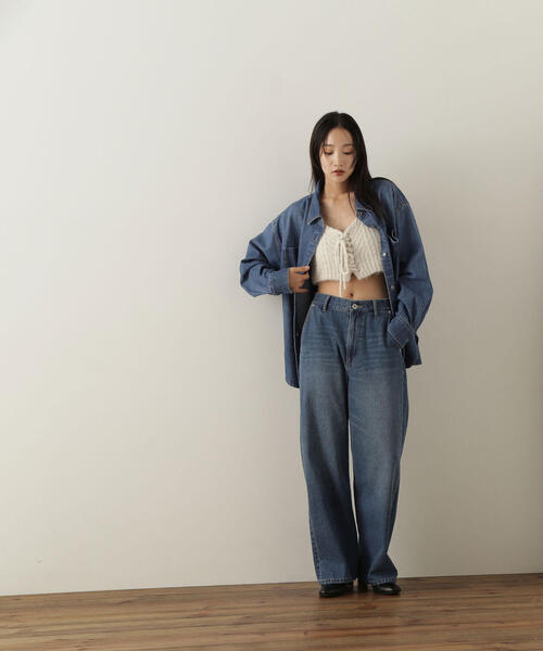 NATURAL BEAUTY BASIC（ナチュラルビューティーベーシック）の「◇デザインニットビスチェ（ベスト・レディース・オフホワイト/チャコールグレー/オリーブ・FREE）」の19枚目の写真