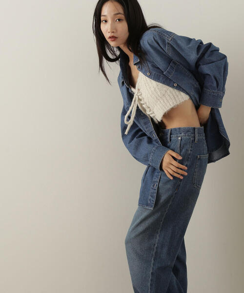 NATURAL BEAUTY BASIC（ナチュラルビューティーベーシック）の「◇デザインニットビスチェ（ベスト・レディース・オフホワイト/チャコールグレー/オリーブ・FREE）」の20枚目の写真