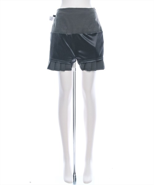 clear（クリア）の「リボンシャーリング切り替えプリーツスカート [韓国風コーデ]≪2024AW新作≫（スカート・レディース・チャコールグレー/ブラック・M/S）」の7枚目の写真