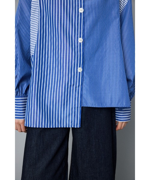 ブラウス シャツ 「MINERTE」multi stripe shirt / ミックスストライプシャツ レディース MINERTE ブラウス シャツ 「MINERTE」layered stripe shirt
