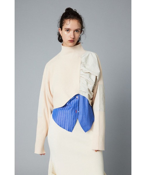 ブラウス シャツ 「MINERTE」multi stripe shirt / ミックスストライプシャツ レディース MINERTE ブラウス シャツ 「MINERTE」layered stripe shirt