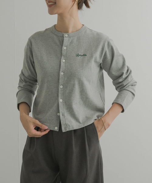 GYMPHLEX（ジムフレックス）の「GYMPHLEX　SHORT CREW NECK CARDIGAN（カーディガン/ボレロ・レディース・レッド/ホワイト系その他/グレー・14）」の19枚目の写真