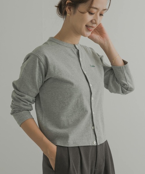 GYMPHLEX（ジムフレックス）の「GYMPHLEX　SHORT CREW NECK CARDIGAN（カーディガン/ボレロ・レディース・レッド/ホワイト系その他/グレー・14）」の13枚目の写真