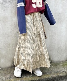 DOUBLE NAME | オリジナルロゴアート柄消しプリーツスカート(スカート)