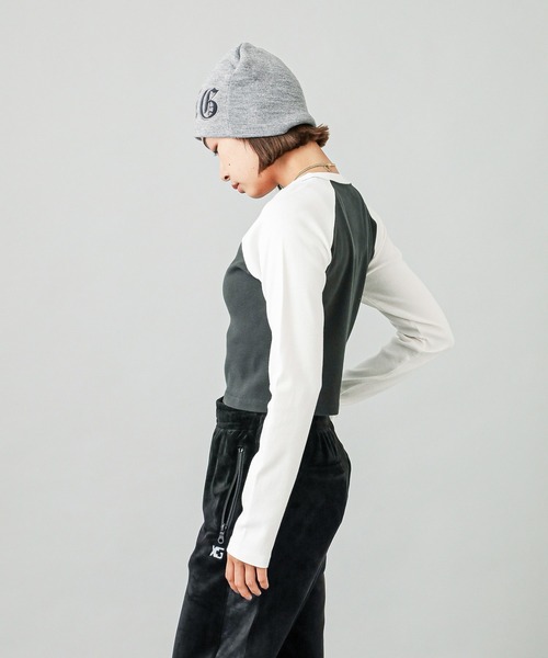 X-girl(エックスガール)の「DRAGON RAGLAN L/S BABY TEE(Tシャツ/カットソー・レディース・ホワイト/イエロー/ブラック・S/M)」の10枚目の写真