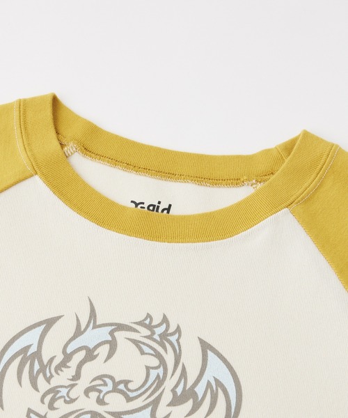 X-girl(エックスガール)の「DRAGON RAGLAN L/S BABY TEE(Tシャツ/カットソー・レディース・ホワイト/イエロー/ブラック・S/M)」の22枚目の写真