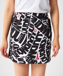 LOUDMOUTH/ラウドマウス ゴルフウェア 軽量 ダンボールニットスカート ストレッチ ボトムス 切替デザイン 総柄 ミニスカート