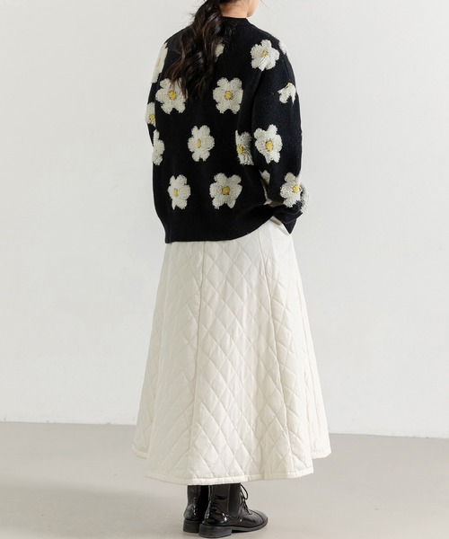 レディース ふわっと広がるキルティングフレアスカート（スカート