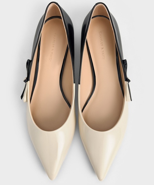 ボウ ポインテッドトゥフラット（バレエシューズ）｜CHARLES