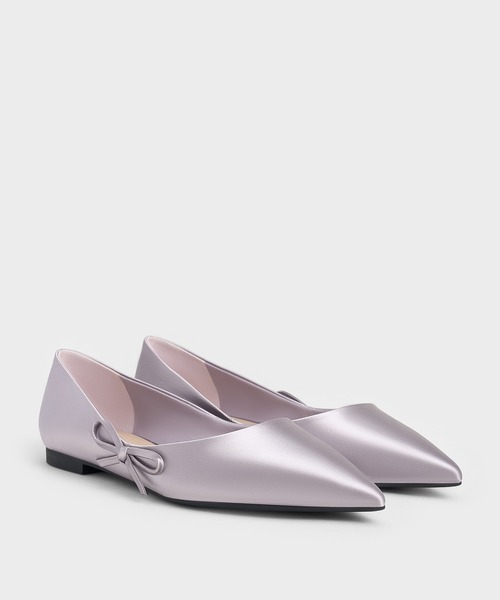 CHARLES & KEITH（チャールズ & キース）の「ボウ ポインテッドトゥフラット（バレエシューズ・レディース・ライラック/ブラック系その他2/オフホワイト・24.5cm/23.5cm/23cm/22.5cm/25.5cm/25cm）」の14枚目の写真