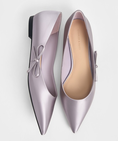 ボウ ポインテッドトゥフラット(バレエシューズ)|CHARLES ボウ ポインテッドトゥフラット(バレエシューズ)|CHARLES