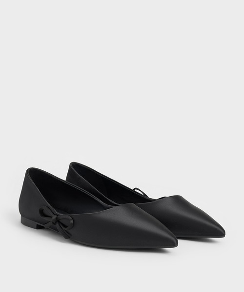 CHARLES & KEITH（チャールズ & キース）の「ボウ ポインテッドトゥフラット（バレエシューズ・レディース・ライラック/ブラック系その他2/オフホワイト・24.5cm/23.5cm/23cm/22.5cm/25.5cm/25cm）」の21枚目の写真