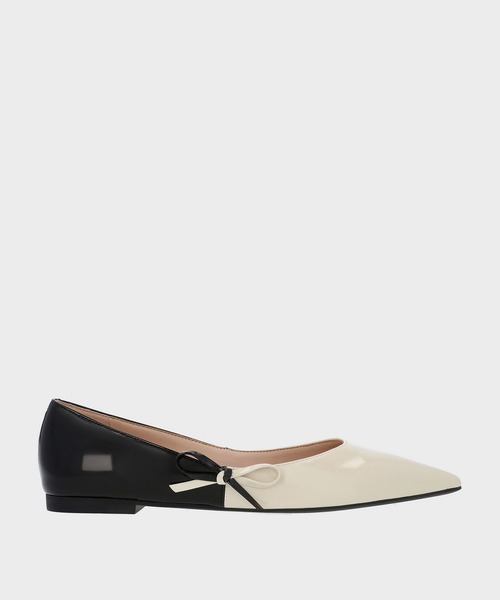 CHARLES & KEITH（チャールズ & キース）の「ボウ ポインテッドトゥフラット（バレエシューズ・レディース・ライラック/ブラック系その他2/オフホワイト・24.5cm/23.5cm/23cm/22.5cm/25.5cm/25cm）」の6枚目の写真
