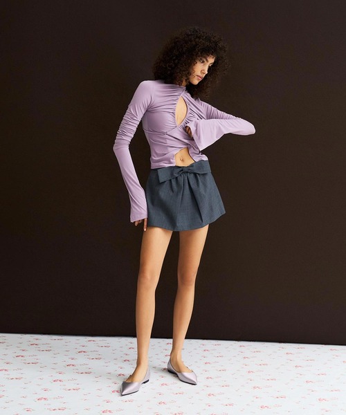 CHARLES & KEITH（チャールズ & キース）の「ボウ ポインテッドトゥフラット（バレエシューズ・レディース・ライラック/ブラック系その他2/オフホワイト・24.5cm/23.5cm/23cm/22.5cm/25.5cm/25cm）」の11枚目の写真