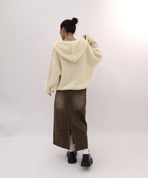 WHO'S WHO gallery(フーズフーギャラリー)の「ジップニットパーカー(パーカー・レディース・チャコールグレー/ブラック/アイボリー・FREE)」の8枚目の写真