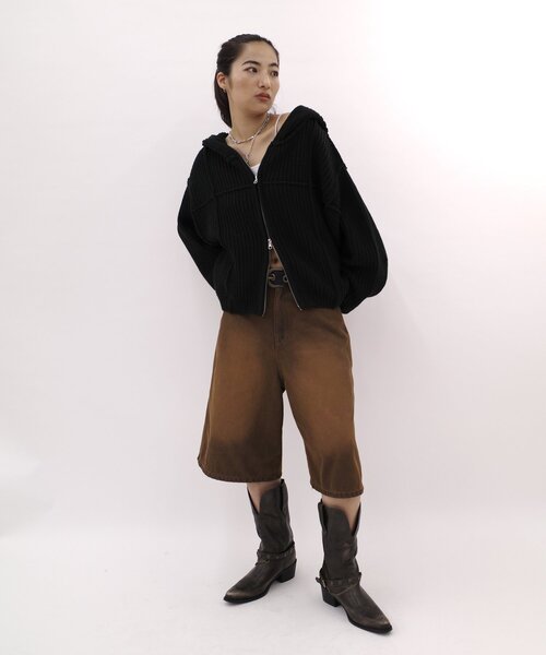 WHO'S WHO gallery(フーズフーギャラリー)の「ジップニットパーカー(パーカー・レディース・チャコールグレー/ブラック/アイボリー・FREE)」の11枚目の写真