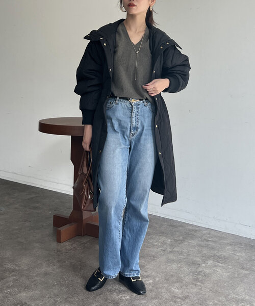 Chez toi（シェトワ）の「【超軽量！！730ｇ】ウエストドロストキルティングコート（その他アウター・レディース・ベージュ/ブラック/カーキ・FREE）」の6枚目の写真