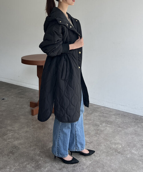 Chez toi（シェトワ）の「【超軽量！！730ｇ】ウエストドロストキルティングコート（その他アウター・レディース・ベージュ/ブラック/カーキ・FREE）」の11枚目の写真