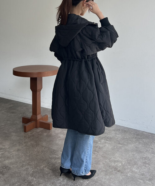 Chez toi（シェトワ）の「【超軽量！！730ｇ】ウエストドロストキルティングコート（その他アウター・レディース・ベージュ/ブラック/カーキ・FREE）」の12枚目の写真