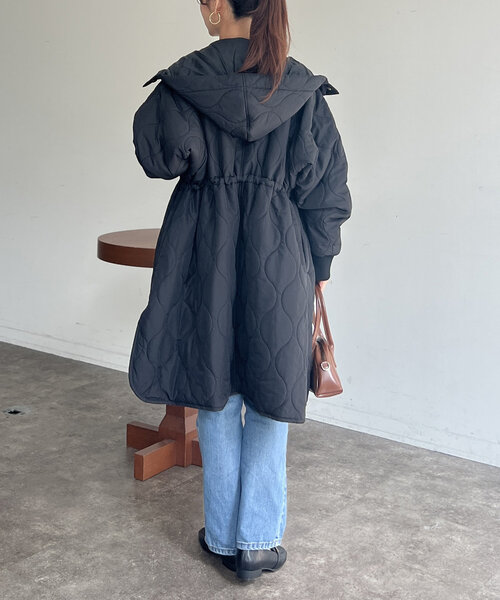 Chez toi（シェトワ）の「【超軽量！！730ｇ】ウエストドロストキルティングコート（その他アウター・レディース・ベージュ/ブラック/カーキ・FREE）」の14枚目の写真