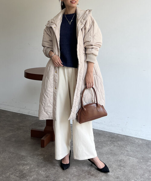 Chez toi（シェトワ）の「【超軽量！！730ｇ】ウエストドロストキルティングコート（その他アウター・レディース・ベージュ/ブラック/カーキ・FREE）」の16枚目の写真