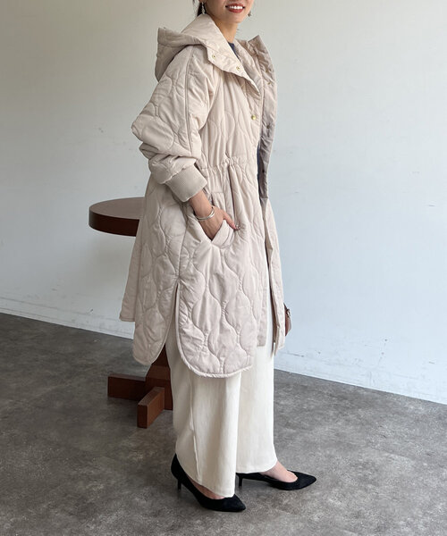 Chez toi（シェトワ）の「【超軽量！！730ｇ】ウエストドロストキルティングコート（その他アウター・レディース・ベージュ/ブラック/カーキ・FREE）」の21枚目の写真