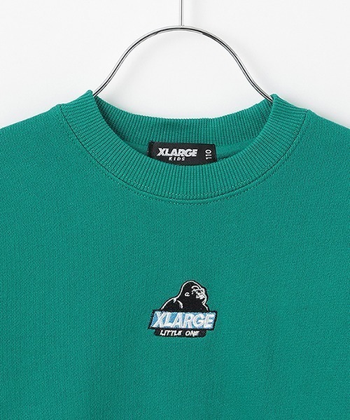 XLARGE KIDS（エクストララージキッズ）の「【人気商品再入荷】【直営店で取り扱い無し】ワンポイントゴリラトレーナー（スウェット・キッズ・ブラック/グリーン/トップグレー・100cm/110cm/120cm/130cm/140cm）」の6枚目の写真