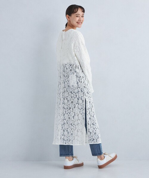 green label relaxing(グリーンレーベルリラクシング)の「レース ワンピース(ワンピース・レディース・ブラック/オフホワイト・FREE)」の4枚目の写真