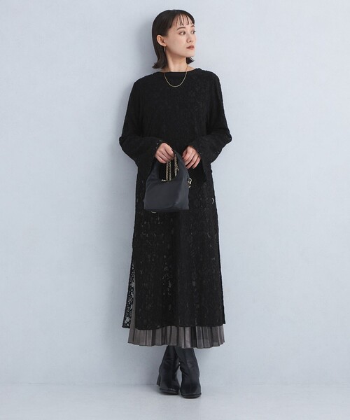 green label relaxing(グリーンレーベルリラクシング)の「レース ワンピース(ワンピース・レディース・ブラック/オフホワイト・FREE)」の6枚目の写真