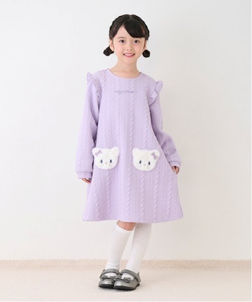 mezzo piano(メゾピアノ)の「リボン バレエシューズ(バレエシューズ・キッズ・ライトピンク/シルバー・16cm/17cm/18cm/19cm/20cm/21cm)」の4枚目の写真