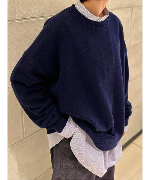 ジャーナルスタンダードラックス　コットンテンジク バイカラークルーネックニット COTTONテンジク バイカラークルーネックプルオーバー（ニット